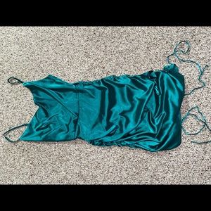 teal shein dress